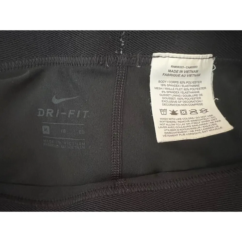 Nike Pro Girls Black Capri Compression 3/4 Leggings Sport Athlete  Pants Size XL - Picture 6 of 7